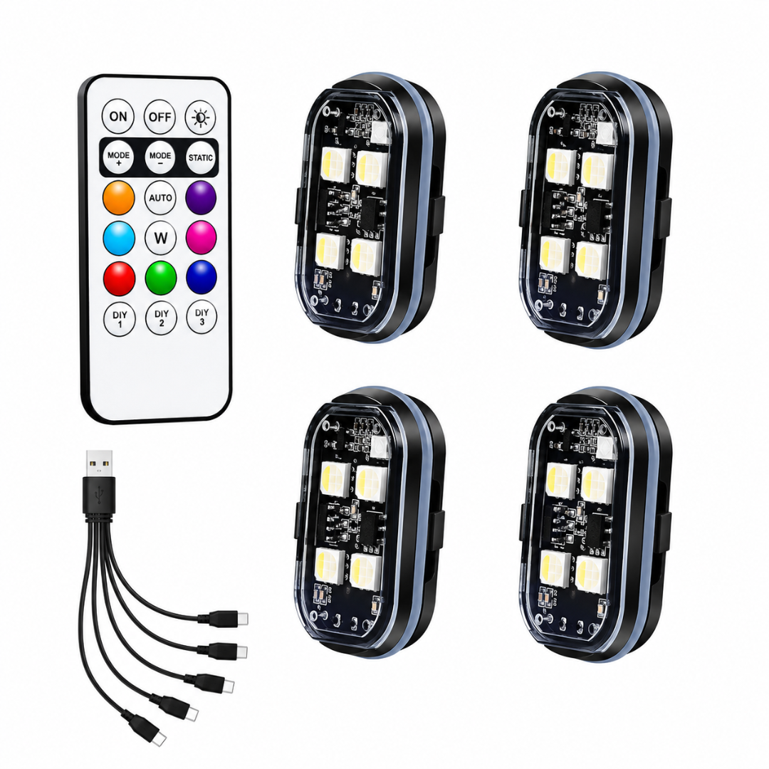 Kit De Luces LED RGB Recargable Para Coche